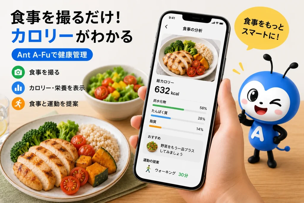 食事を撮るだけ　「Ant A-Fu」がカロリー記録をもっと手軽に