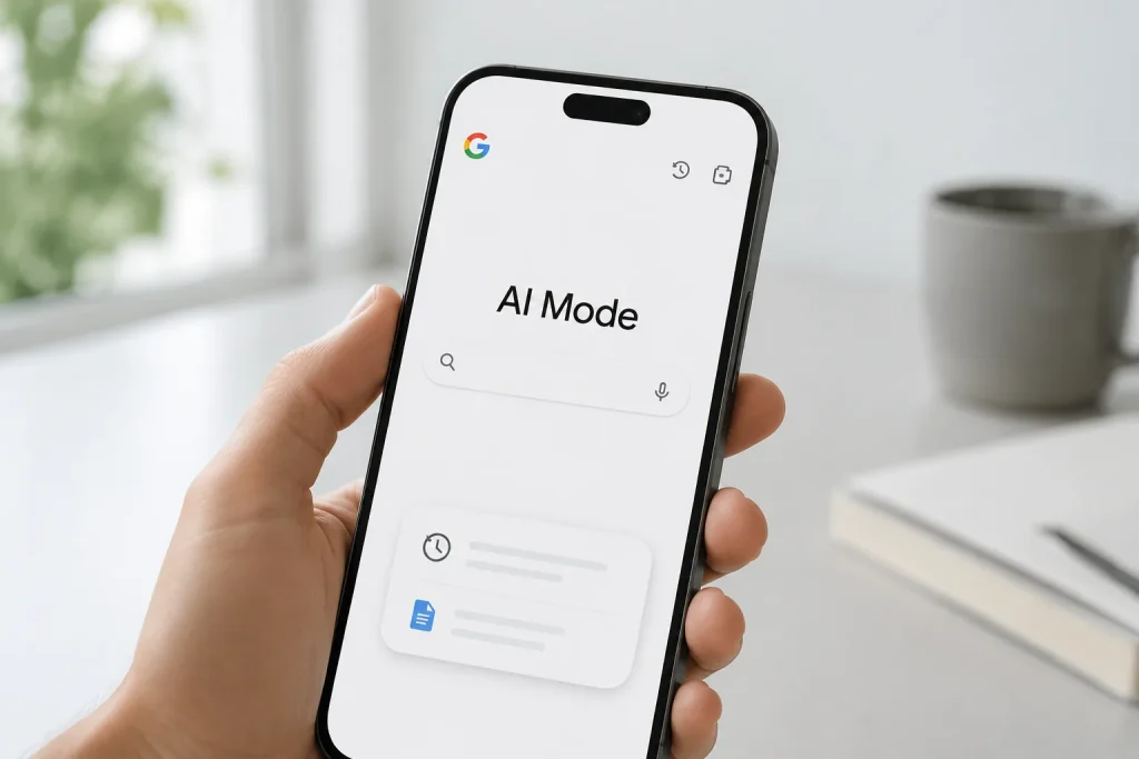 GoogleのAI Mode、モバイルで過去の会話を再開可能に　ファイル追加にも対応
