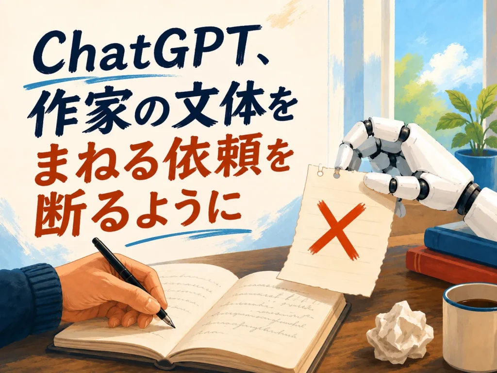 ChatGPT、作家の文体をまねる依頼に「待った」