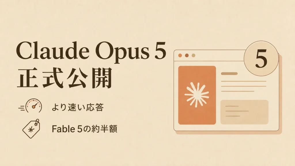 Claude Opus 5登場　普段使いは料金を抑え、急ぎのときは高速モード