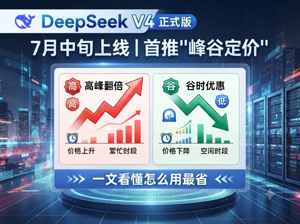 DeepSeek V4 正式版 7 月中旬上线：首推”峰谷定价”，高峰翻倍，一文看懂怎么用最省