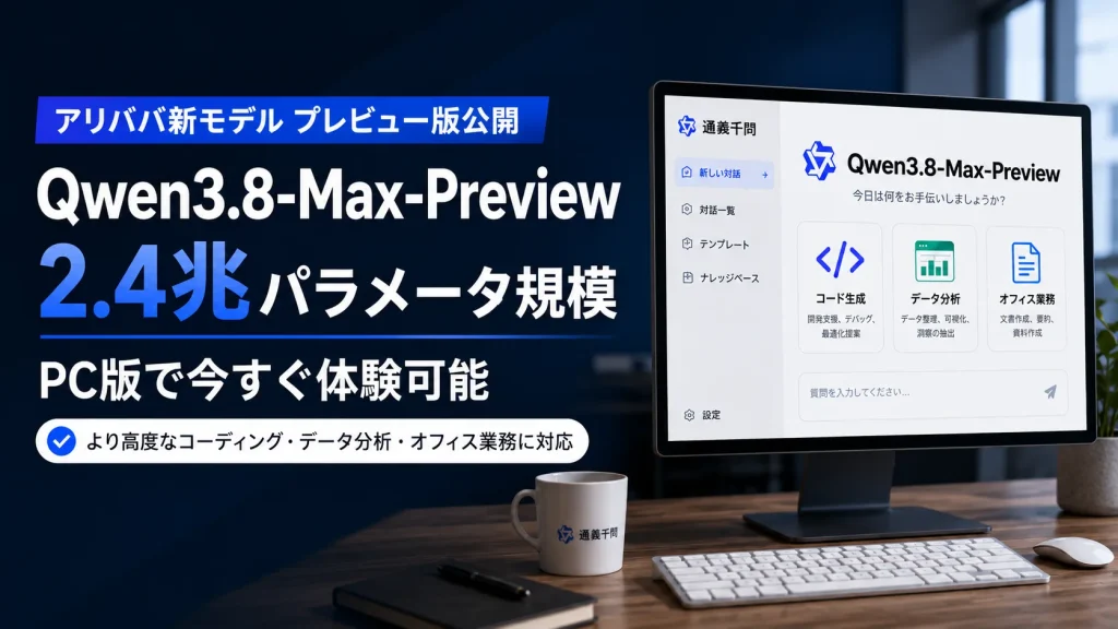 アリババ、「Qwen3.8 Max」プレビュー版を公開　2.4兆パラメータの新モデルをPCで提供開始