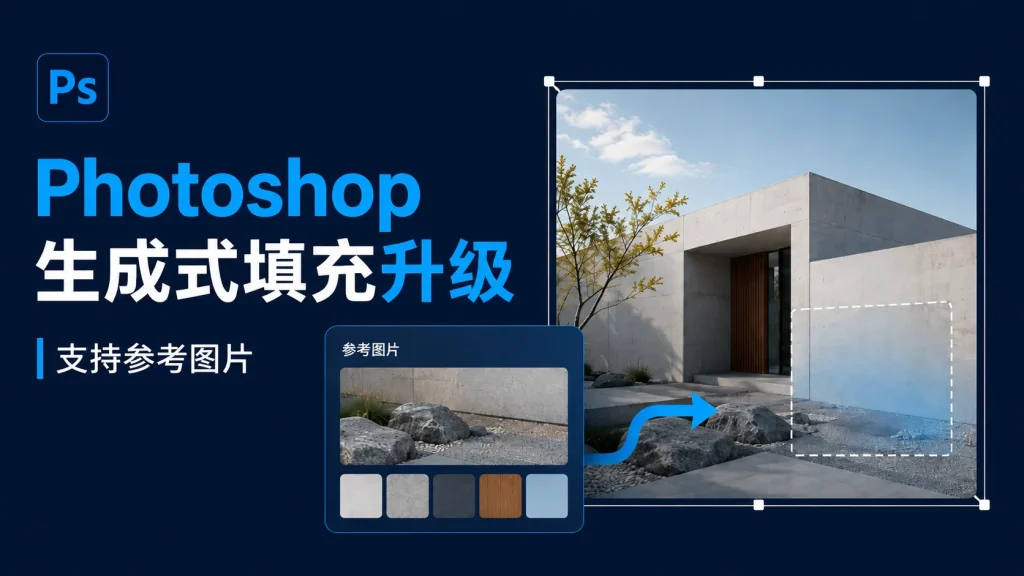 Photoshop生成式填充升级：现在可以拿图片直接做参考