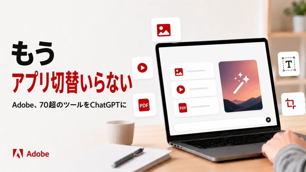 Adobe、70以上のツールをChatGPTに統合　アプリを行き来する手間を減らす