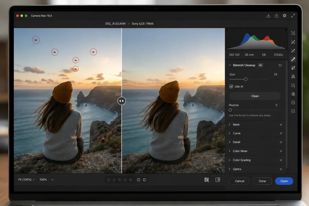 Camera Raw 18.5 Adds Smarter Blemish Cleanup — and Lets You Restore Details You Removed by Mistake