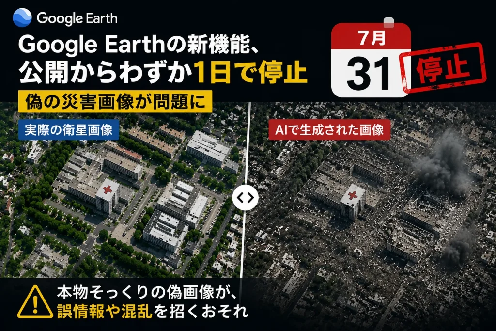 Google Earthの新機能、公開からわずか1日で停止　偽の災害画像が問題に
