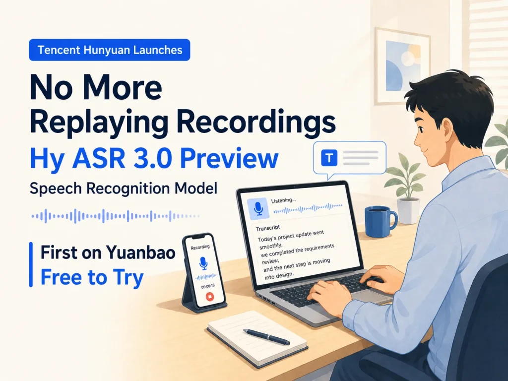 Tencent Hunyuan Launches Hy ASR 3.0 Preview, Bringing Faster Speech-to-Text to Everyday Users
