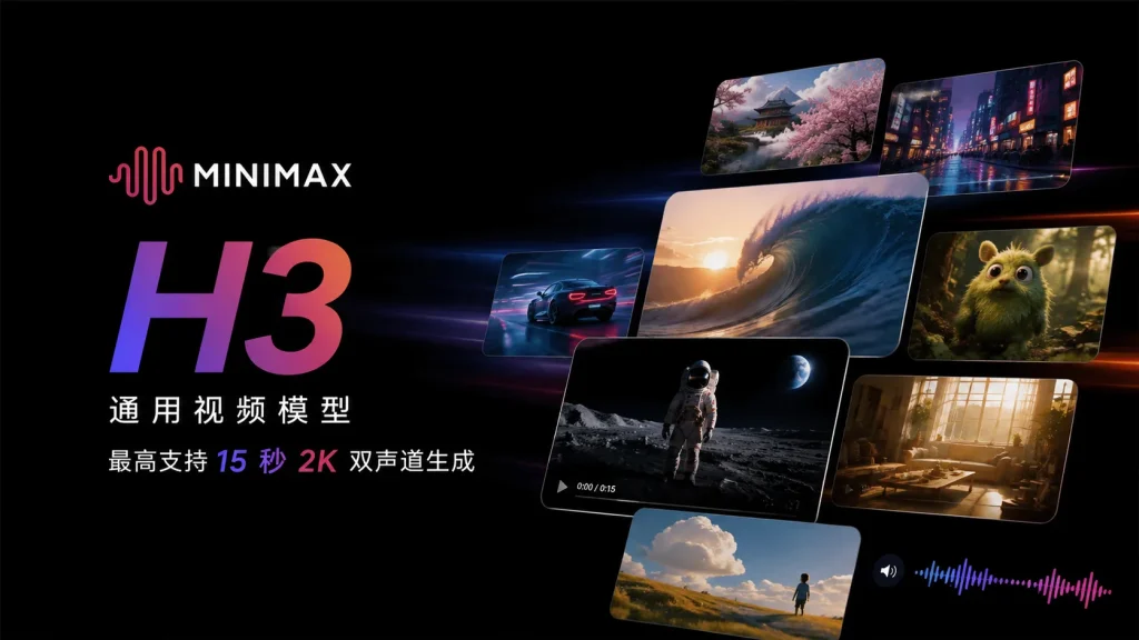 MiniMax发布H3视频模型：一句话可生成15秒短片，画面和声音同步完成