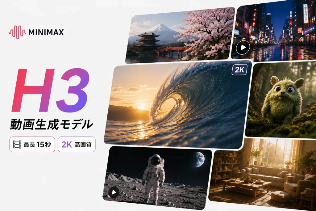 MiniMaxが動画生成モデル「H3」を発表　最長15秒、2K映像とステレオ音声に対応