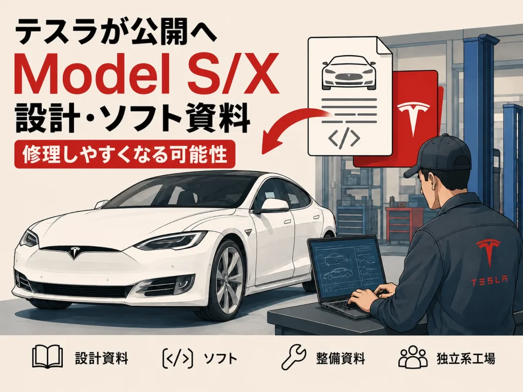 テスラ「Model S/X」の技術資料を公開へ？ 修理の選択肢が広がる可能性