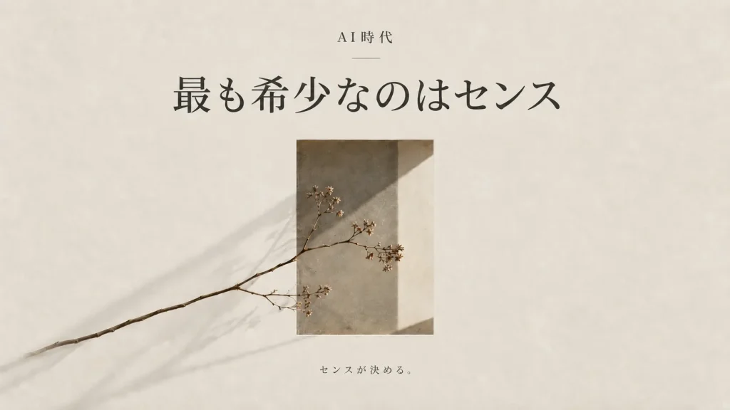 AI時代に価値が高まるものは、もしかすると「センス」かもしれない