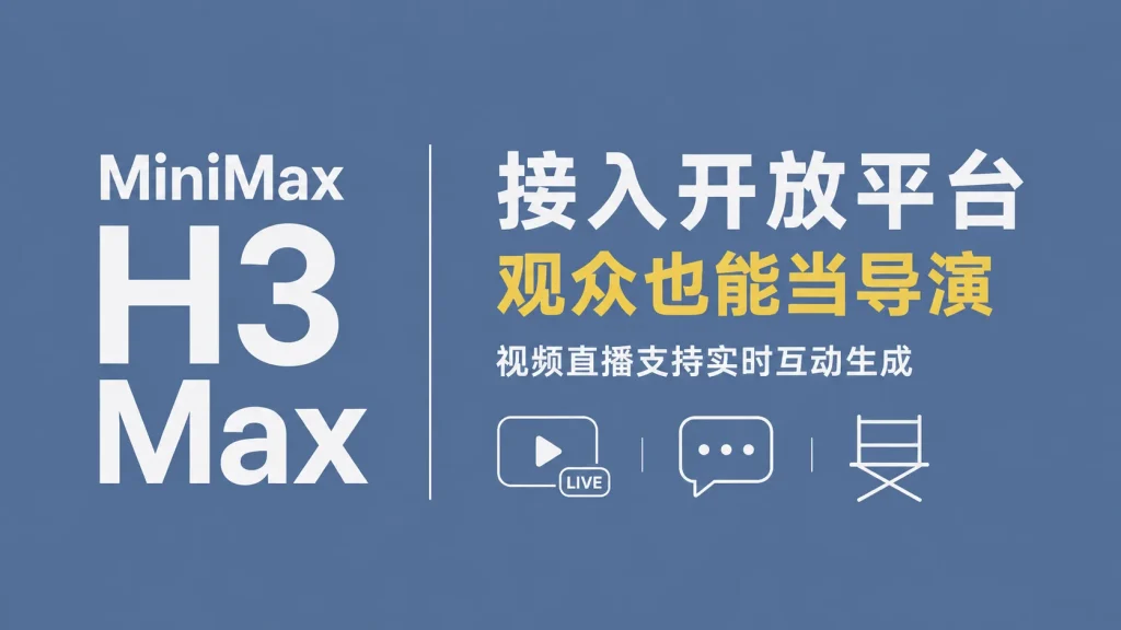 MiniMax H3 Max接入开放平台，AI直播开始让观众“当导演”